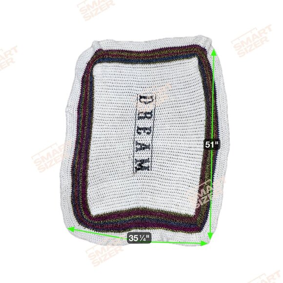 Handmade Crochet Dream Blanket Soft Multicolor Border Inspirational Throw Y2K - Picture 5 of 6